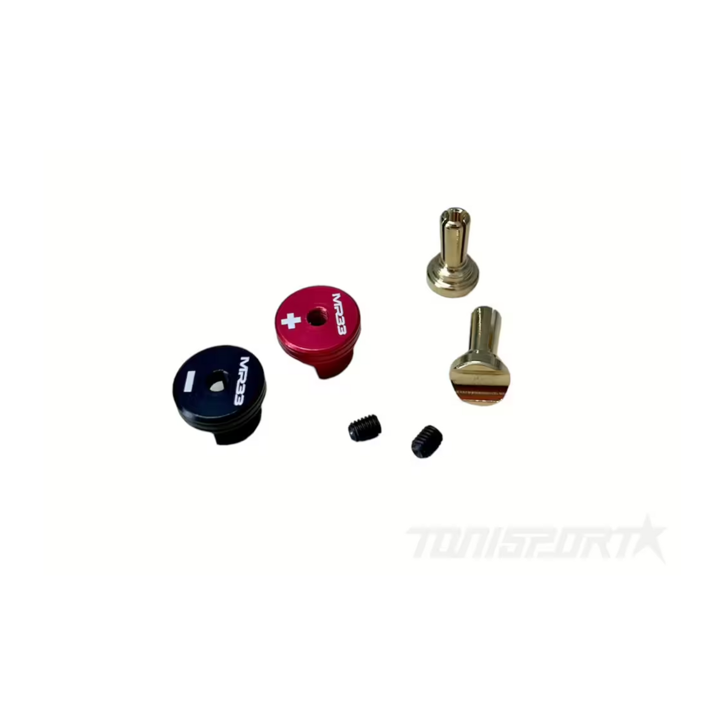 MR33 Heatsink Gold Connector Set 5mm - Red/Black (2)